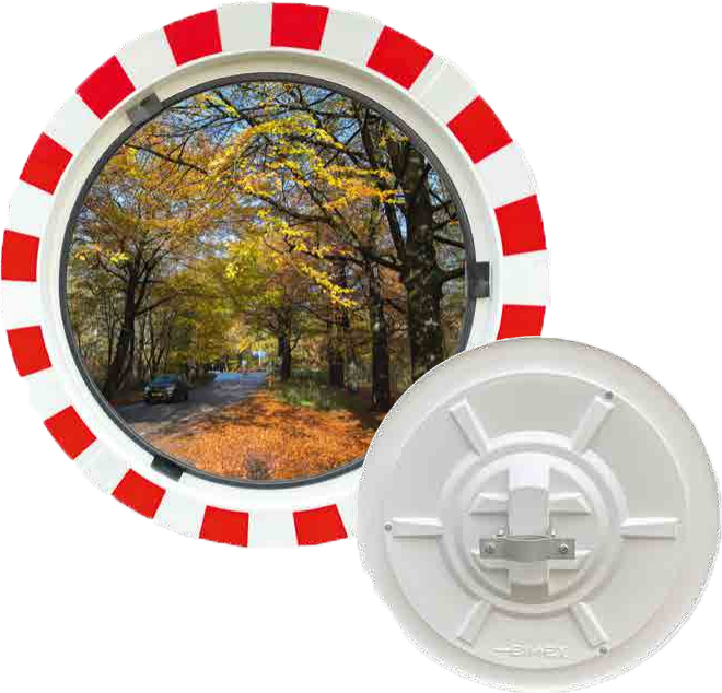 Verkeersspiegel rond RVS - zicht 90°